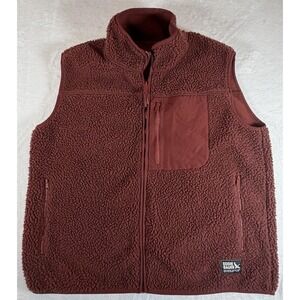 Eddie Bauer Vest Womens XL Burgundy Rangefinder Sherpa Deep Pile Fleece Full Zip
